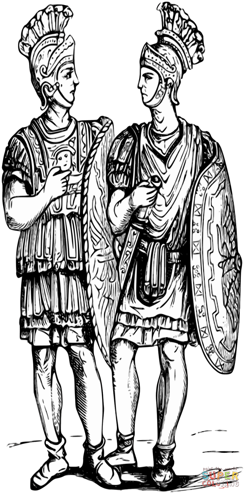 Roman soldiers coloring page free printable coloring pages