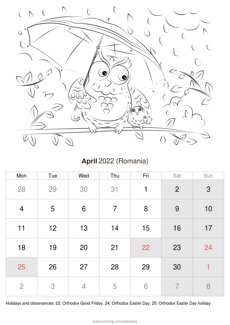 April calendar