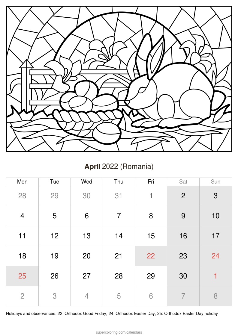 April calendar
