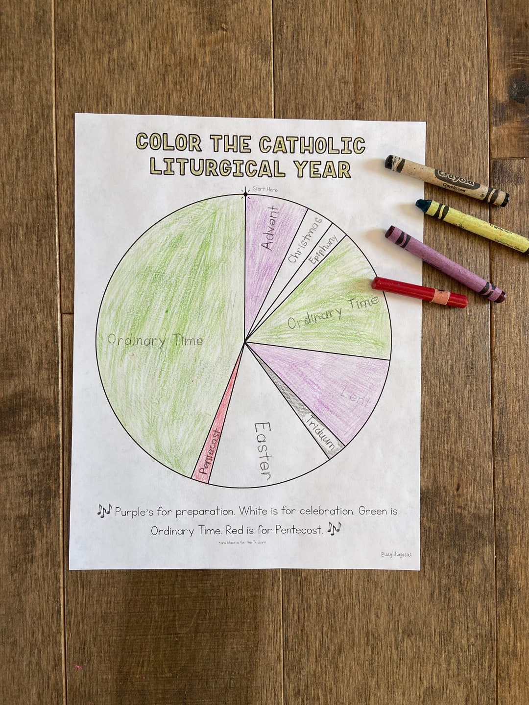 Liturgical calendar printable coloring page sheet lazy liturgical year catholic resources for kids feast day prayer activities jesus