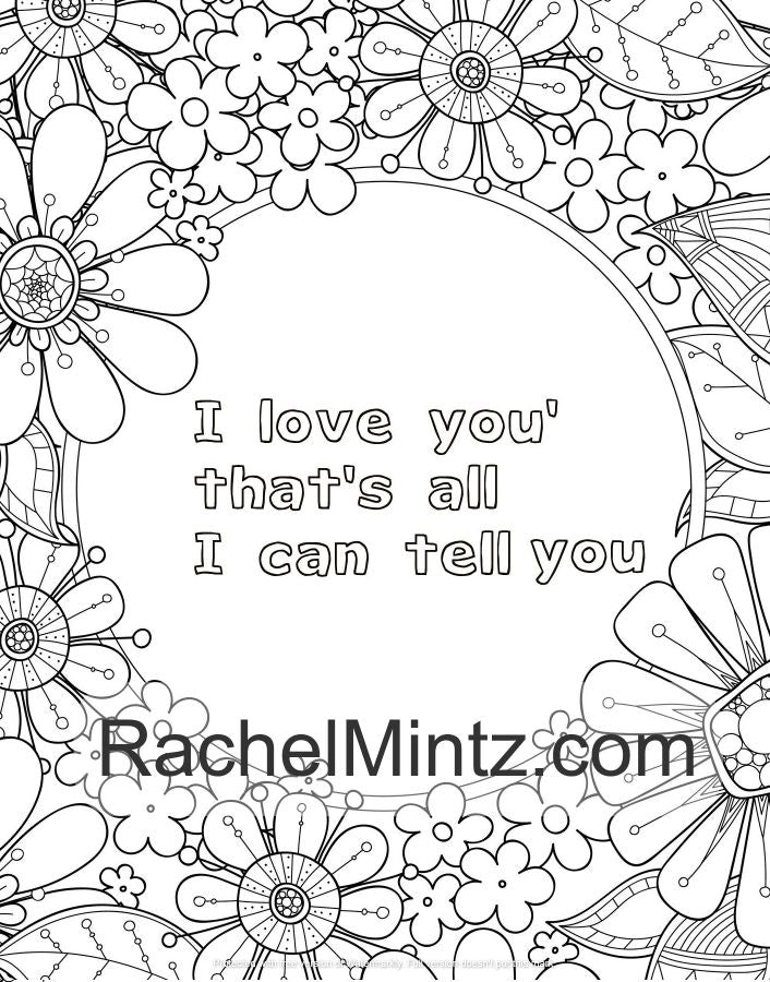 Romantic coloring book say it with flowers love notes flower fra â rachel mintz coloring books