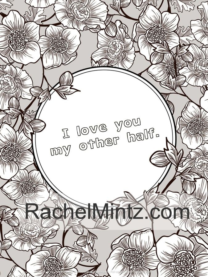 Romantic coloring book say it with flowers love notes flower fra â rachel mintz coloring books