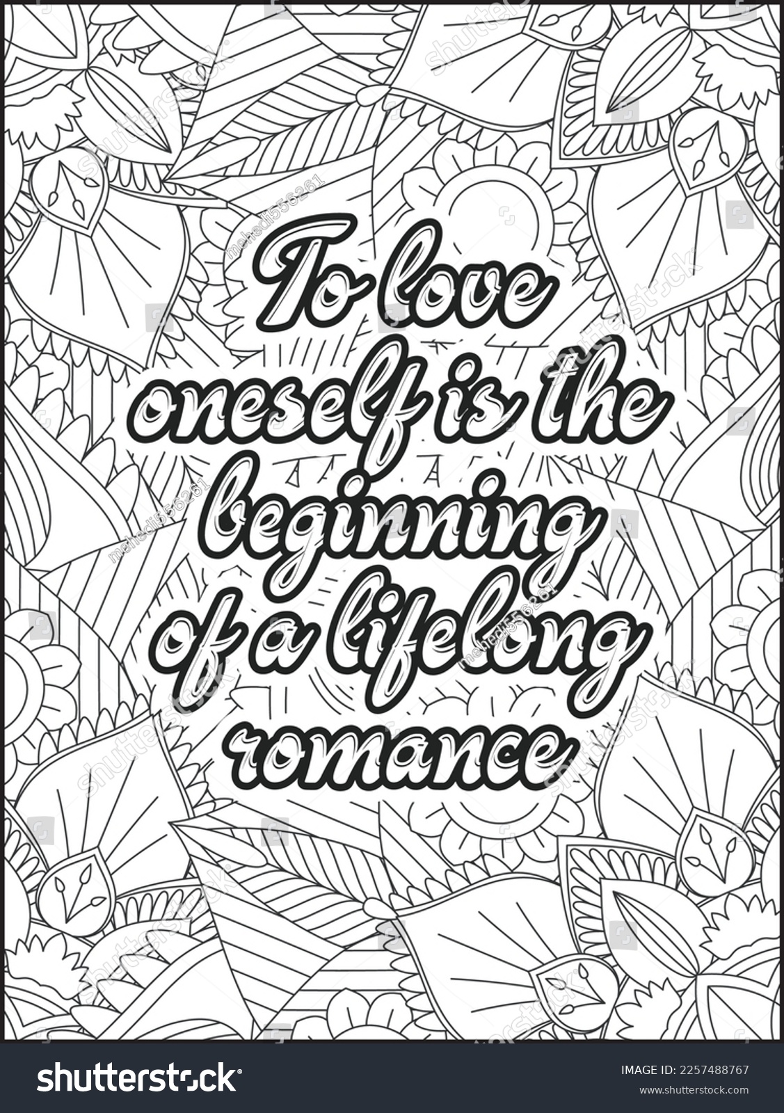 Heart quotes motivational quotes coloring page stock vector royalty free