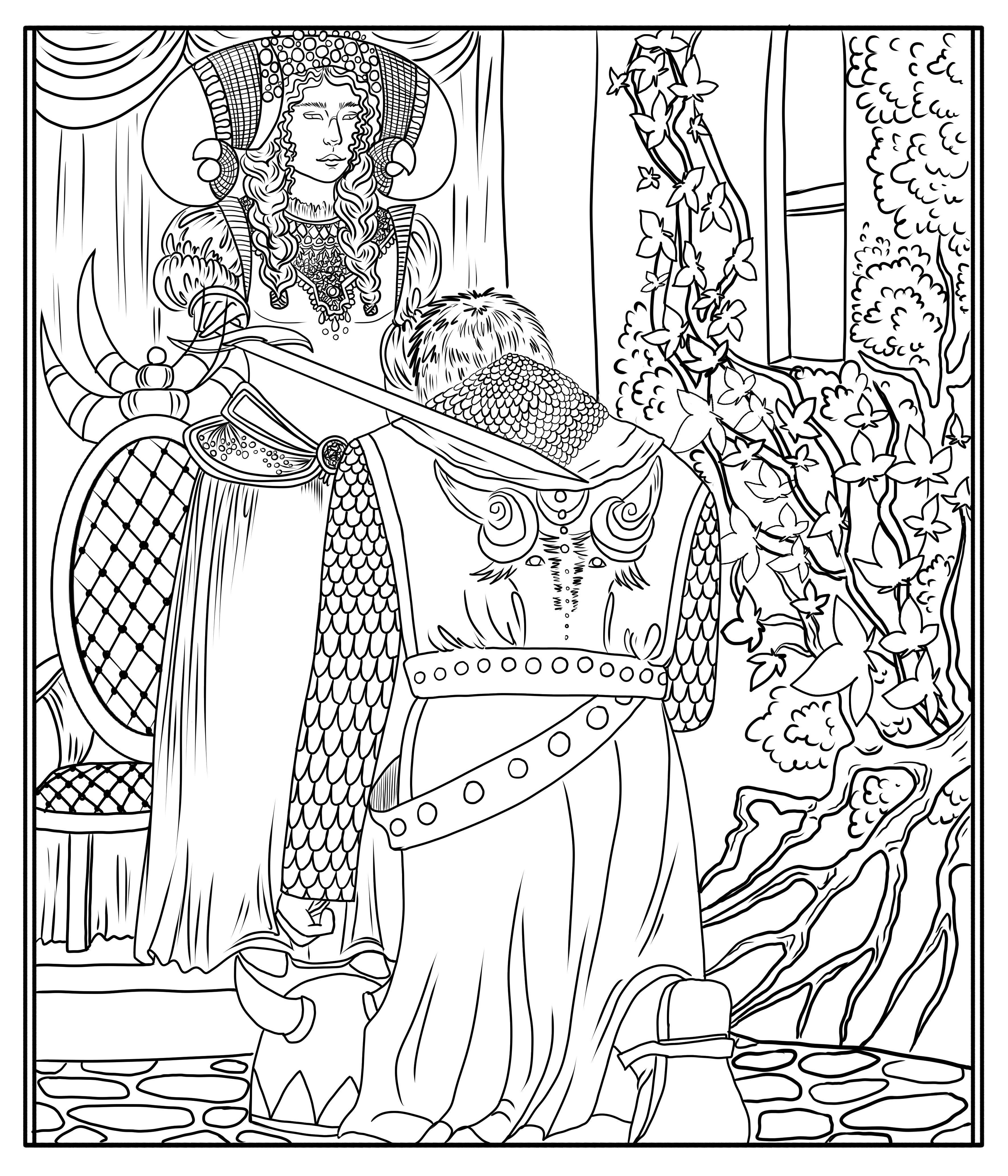Draw original coloring pages lineart illustrations by ananikitina