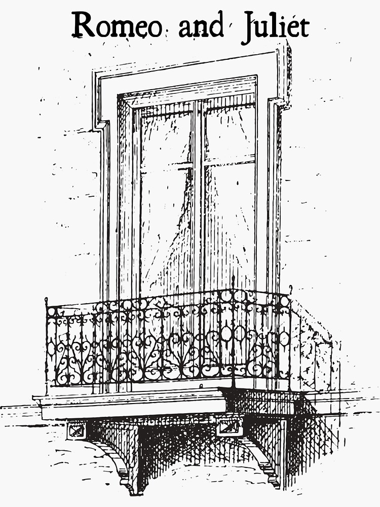 Romeo and juliet balcony sticker for sale by shakespeare northwest