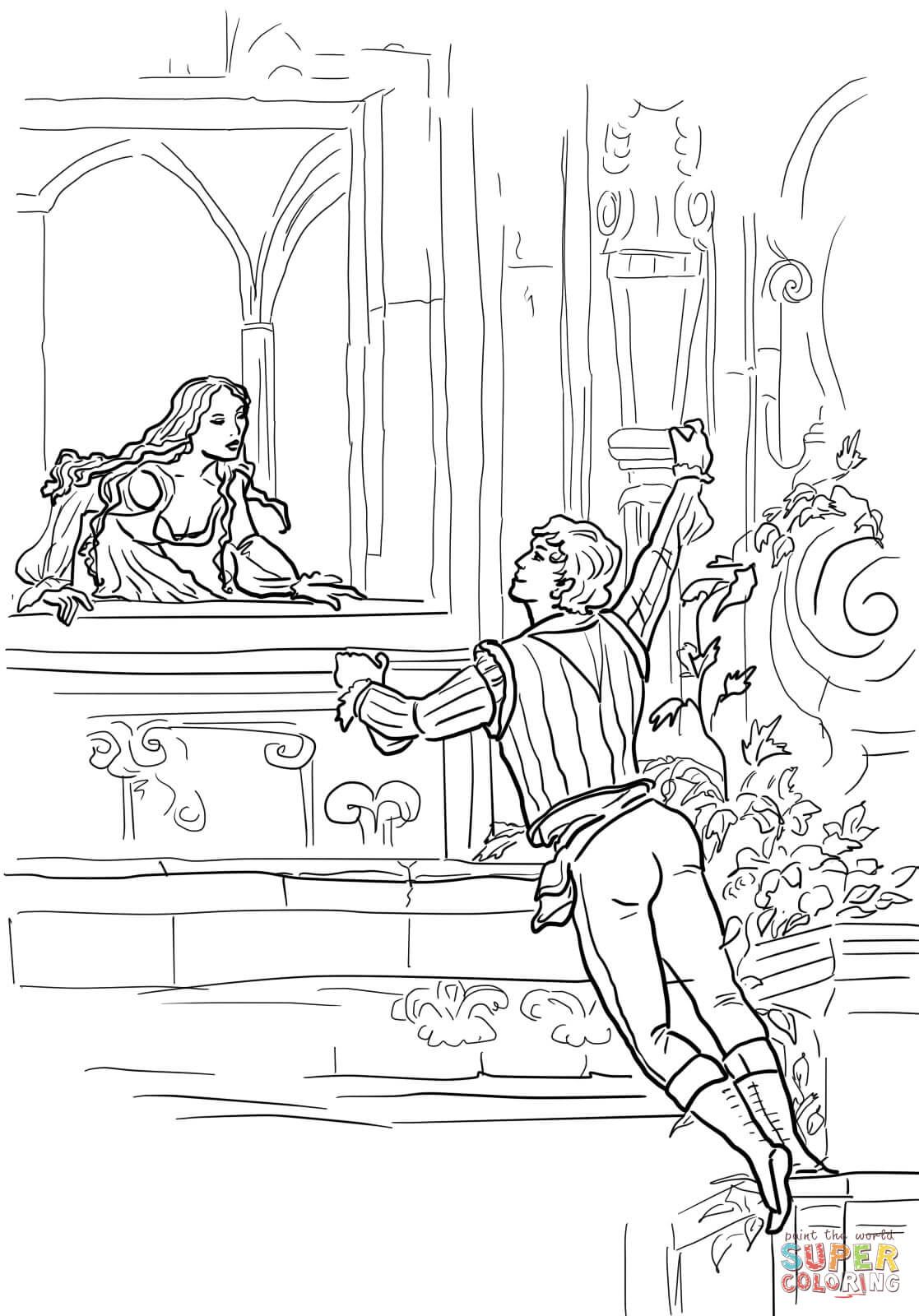 Romeo and juliet balcony scene juliet balcony romeo and juliet coloring pages