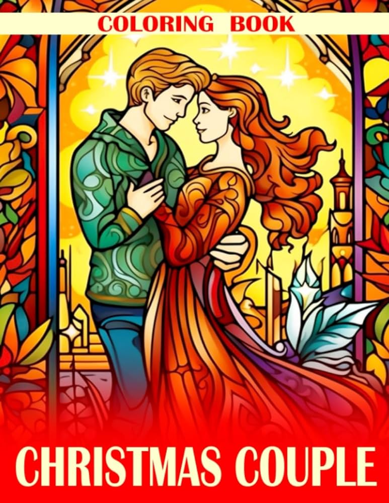 Christmas couple coloring book beautiful coloring pages featuring romantic couple illustrations for grown