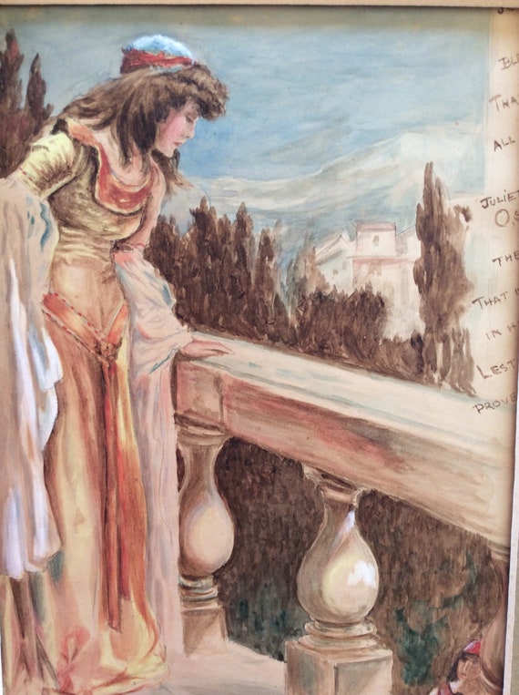 Romeo juliet color drawing pastel signed art work