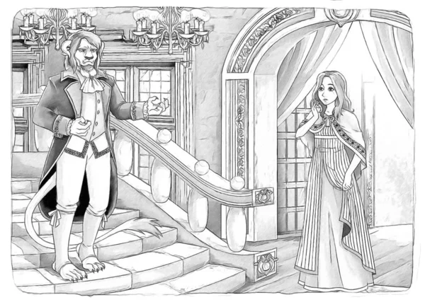 The sketch coloring page stock illustration by illustratorhft