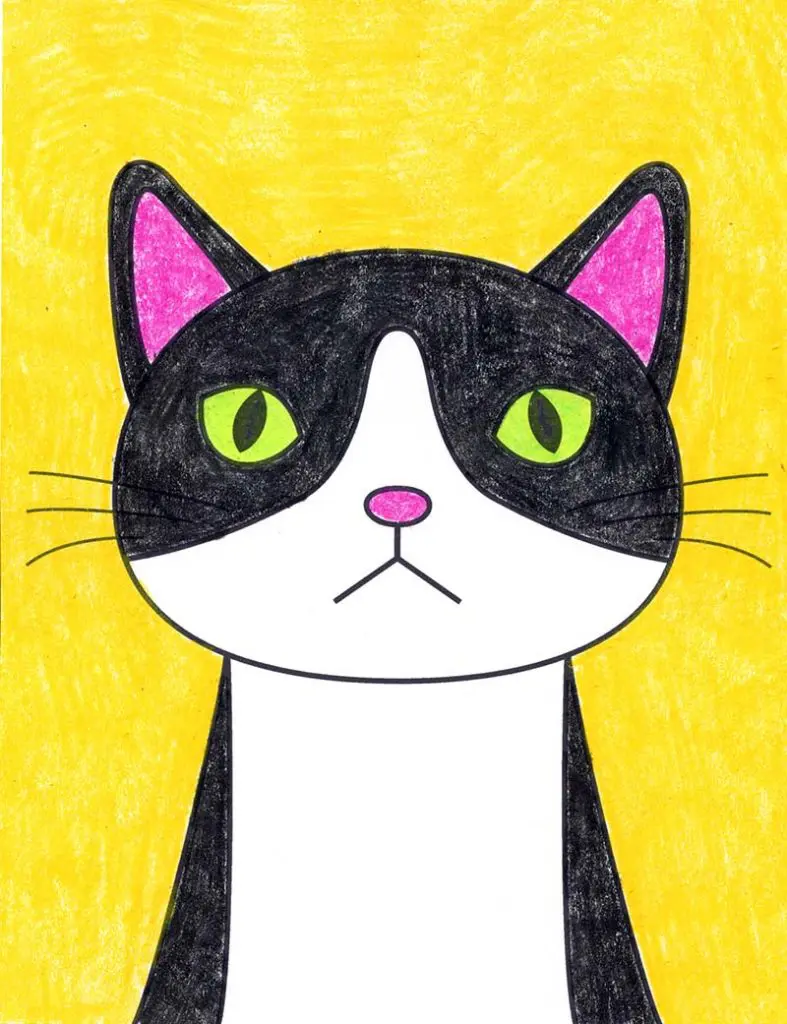 Easy how to draw a romero britto cat britto cat coloring page