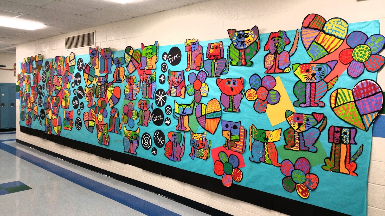 Nd grade romero britto cats and dogs â paintbrush rocket