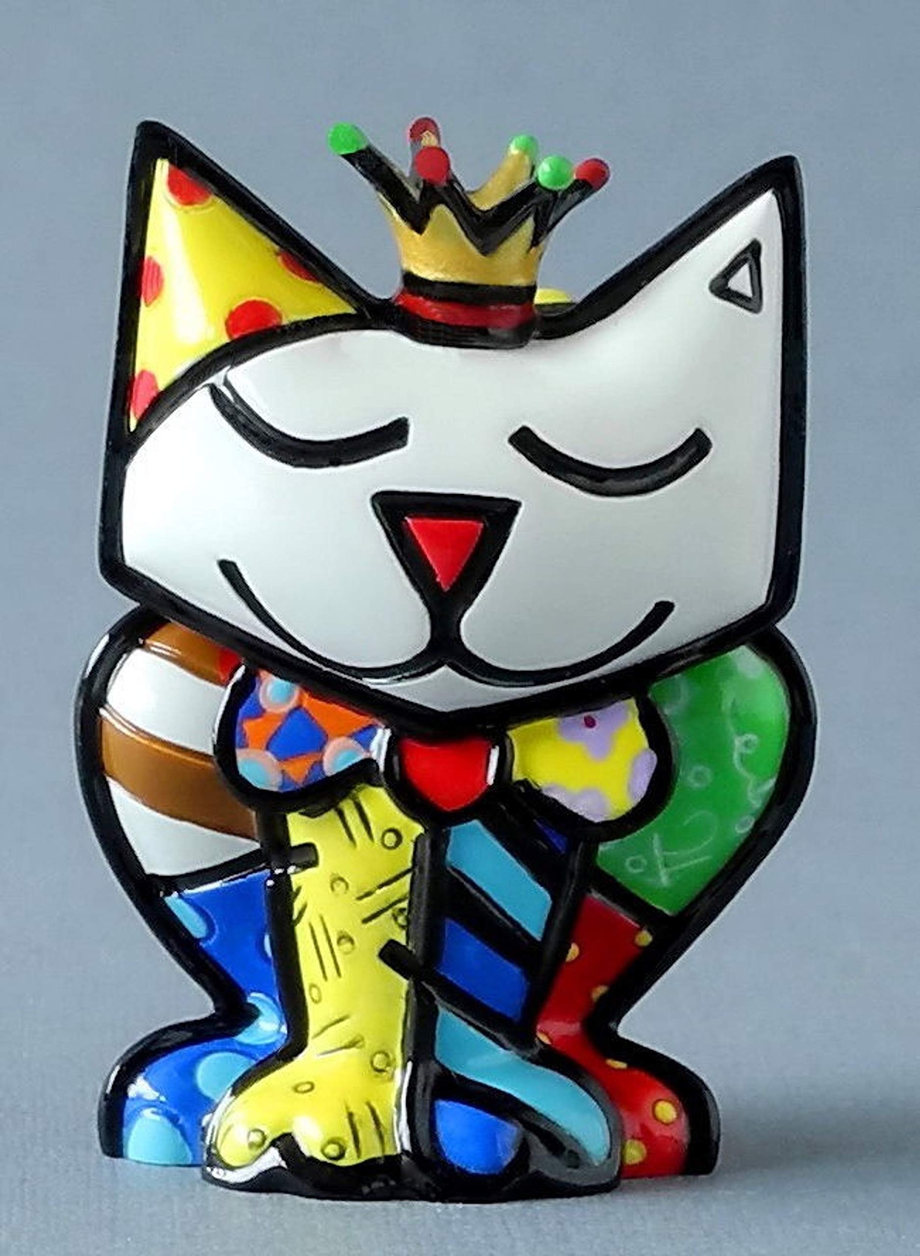 Romero britto giftcraft mini princess cat figurine ceramic multicoloured one size home kitchen