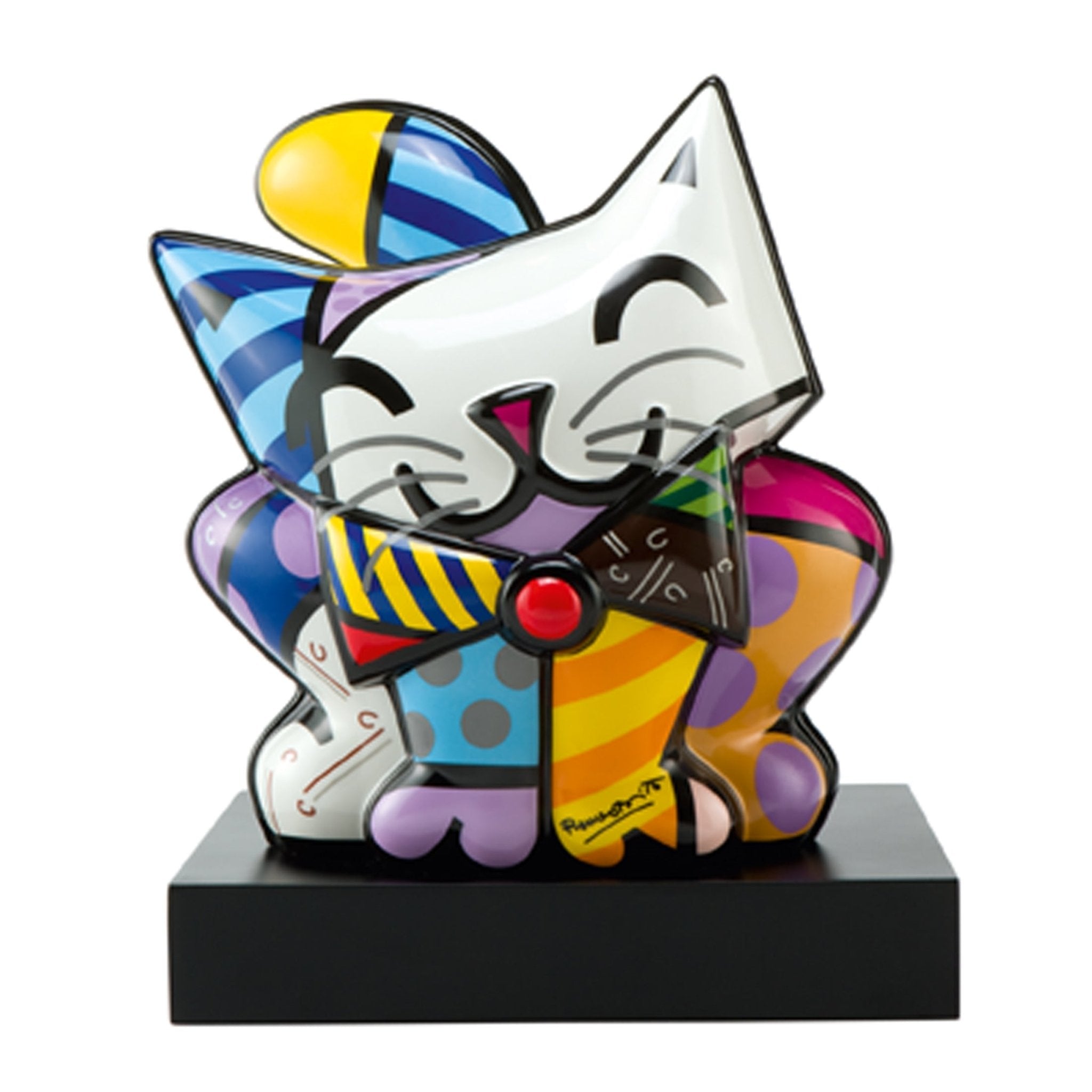 Goebel pop art romero britto blue cat