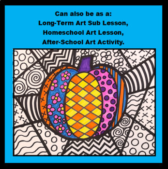 Line pattern pumpkin romero britto by art kids tpt