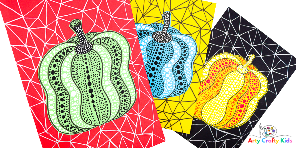 How to draw kusama inspired dot pumpkins pumpkin art for kids