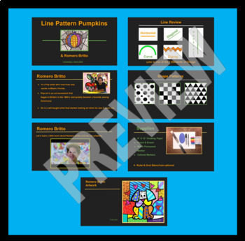 Line pattern pumpkin romero britto by art kids tpt