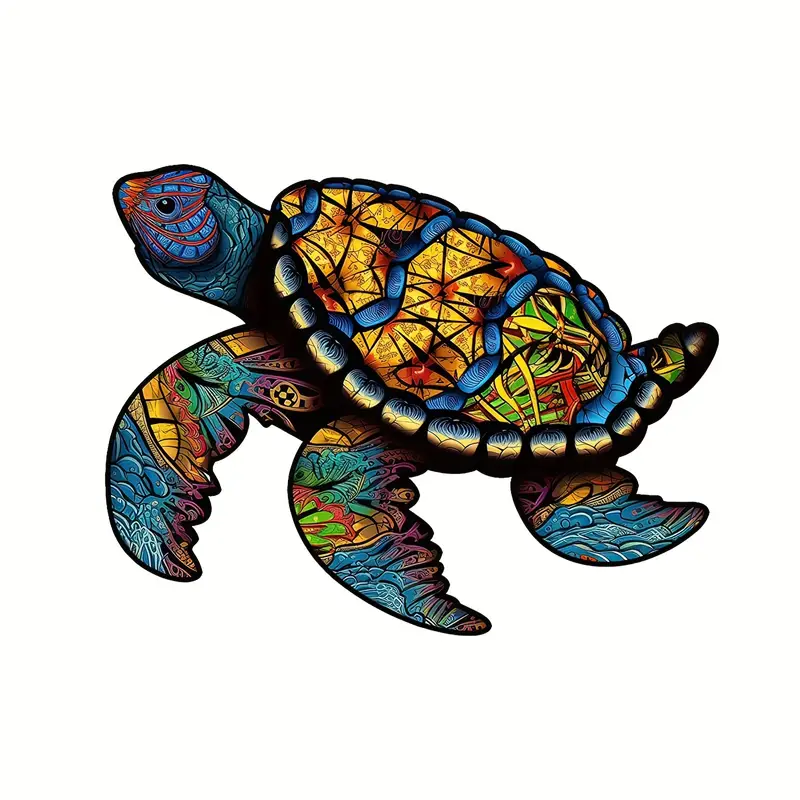 Rompecabezas de madera de tortuga marina antigua partãculas irregulares rompecabezas de alta dificultad paquete de regalo
