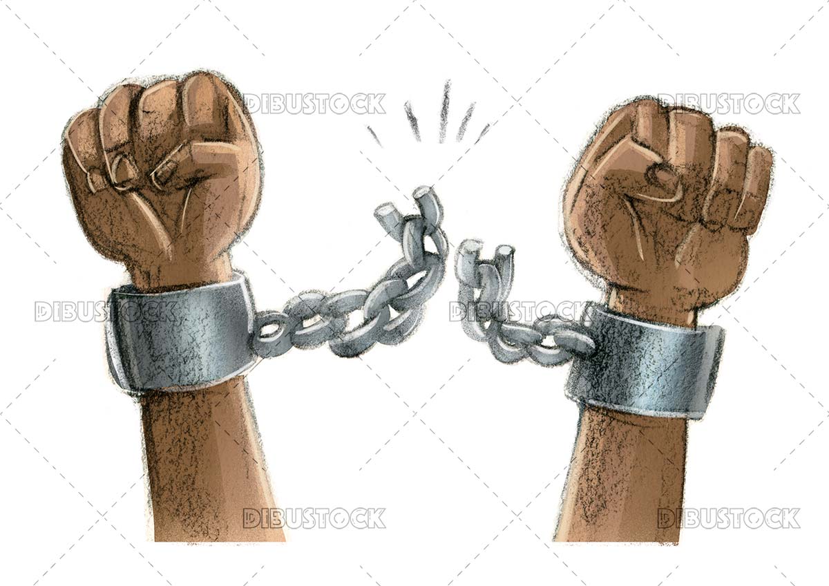 Arms breaking chains
