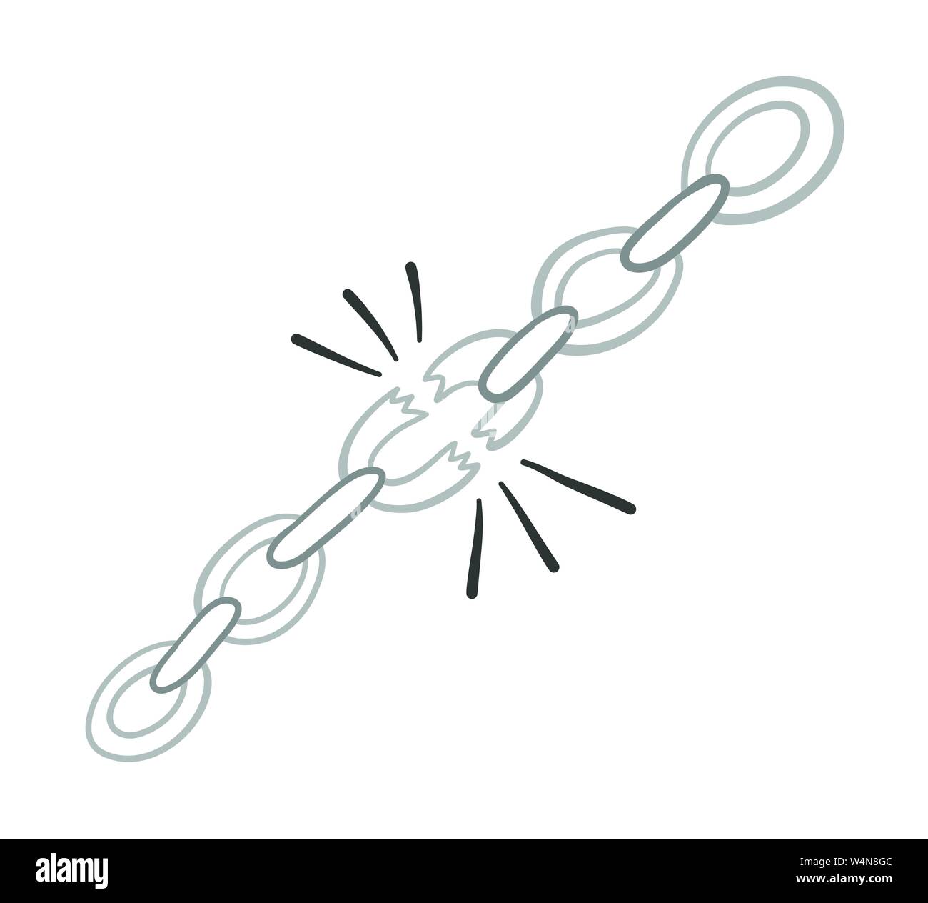 Rompiendo las cadenas de la clavitud imãgen recortadas de stock