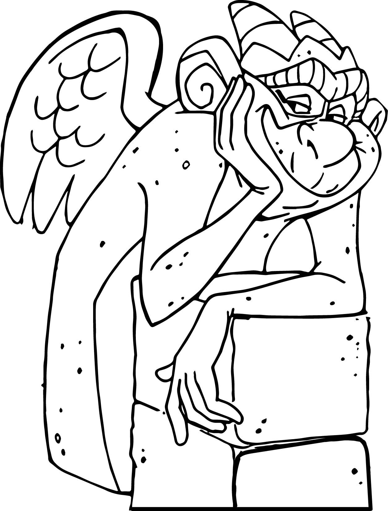 The hunchback of notre dame laverne on stone coloring page