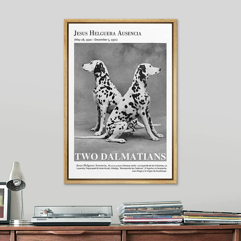 Pixonsign framed canvas print wall art jesus ausencia watercolor pastel dalmatian dogs classic vintage illustrations fine art decorative multicolor for living room bedroom office