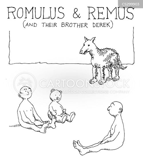 Romulus and remus cartoons and ics