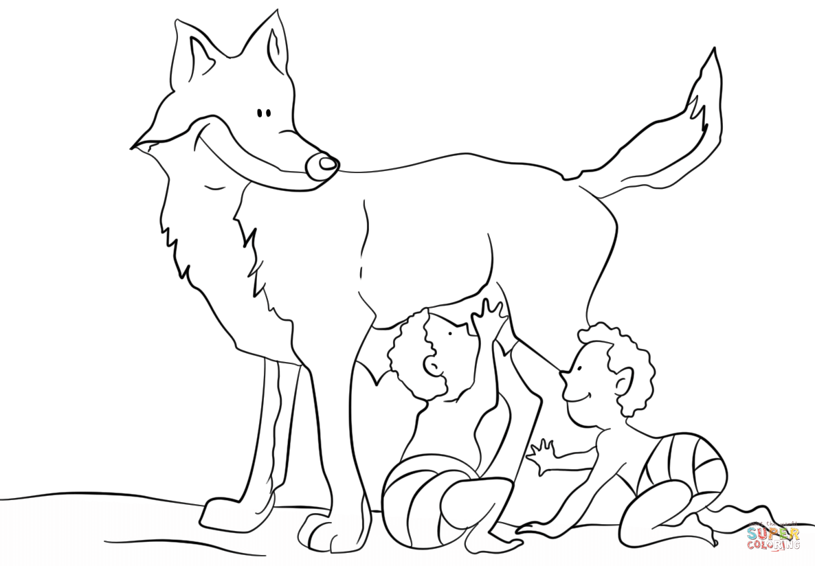 Romulus and remus coloring page free printable coloring pages