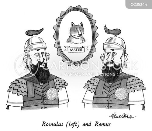 Romulus and remus cartoons and ics