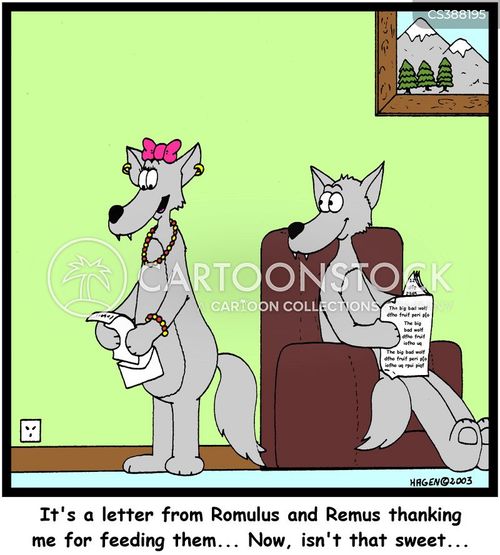 Romulus and remus cartoons and ics