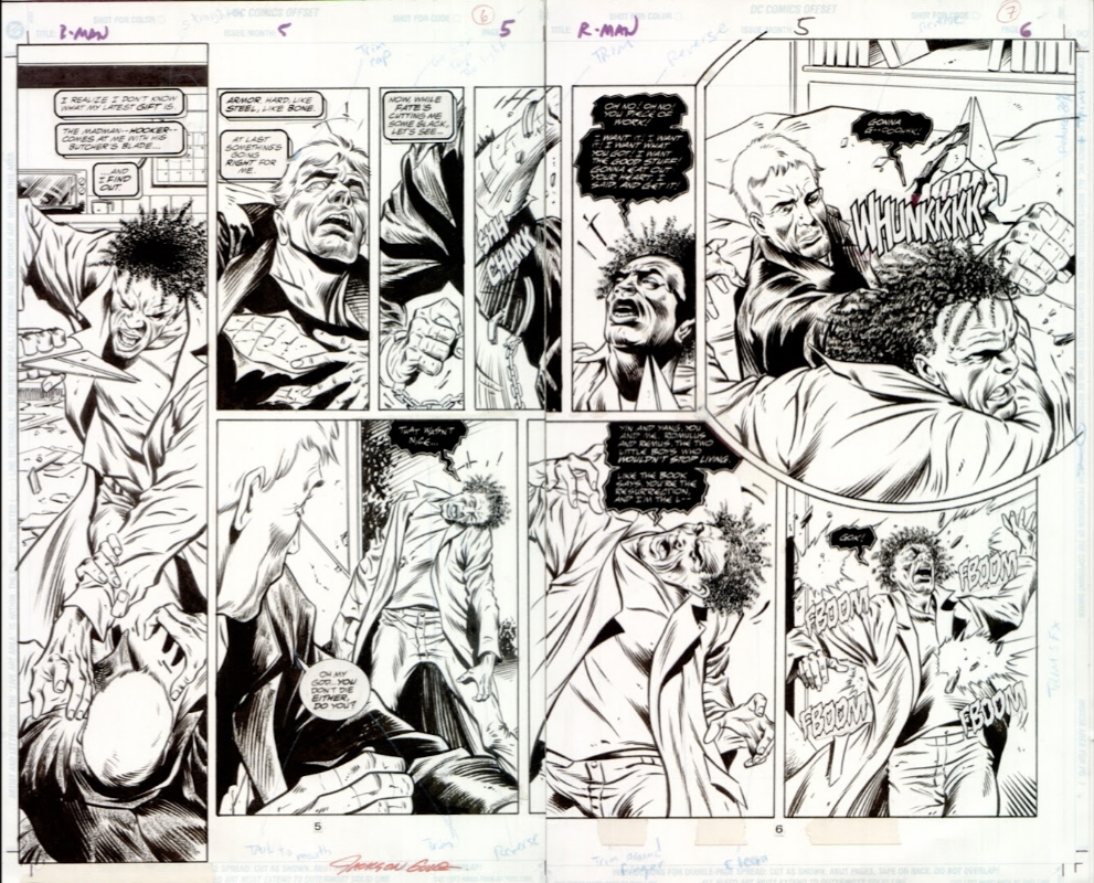 Resurrection man pages doube page spread in jason wrights resurrection man ic art gallery room