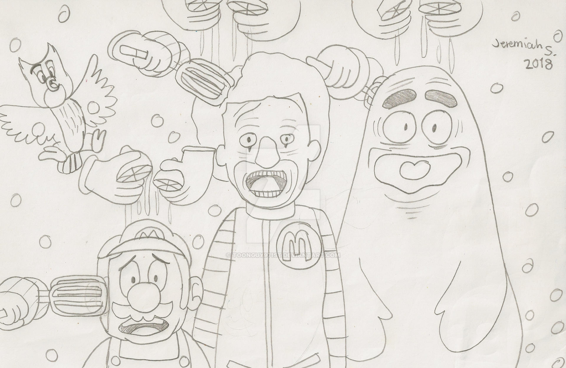 Mario grimace and ronald mcdonald with lemons by toonguyst on