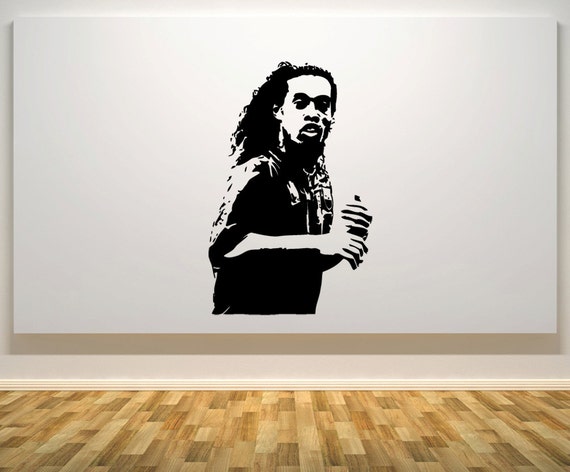 Ronaldinho brazilian football soccer player kids childrens bedroom nursery wall art sticker picture decal
