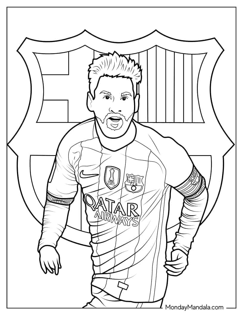 Lionel messi coloring pages free pdf printables messi lionel messi football coloring pages