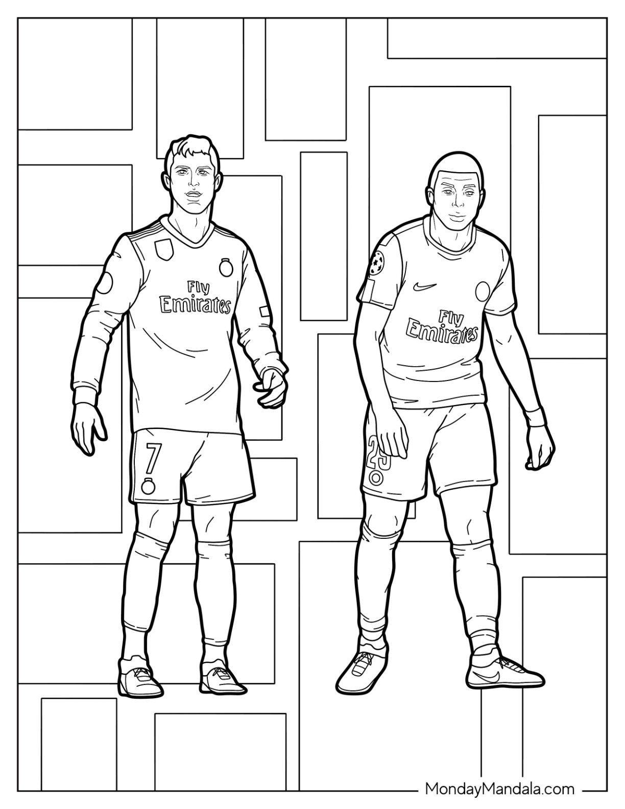Kylian mbappã coloring pages free pdf printables