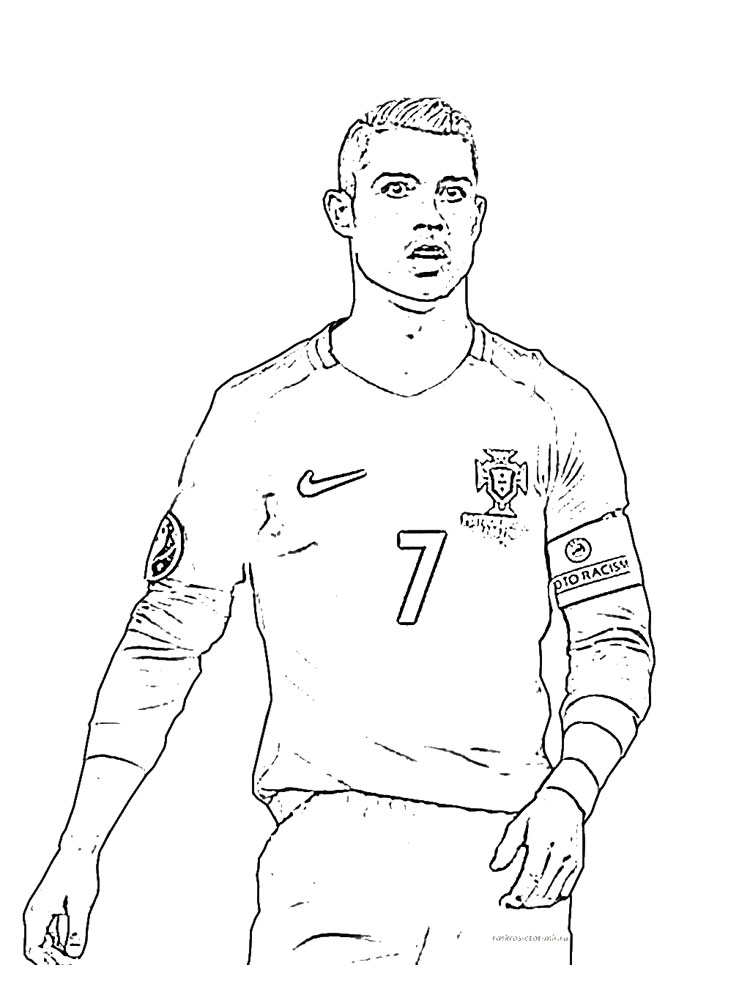 Soccer ayer with number cristiano ronaldo coloring book to print and online