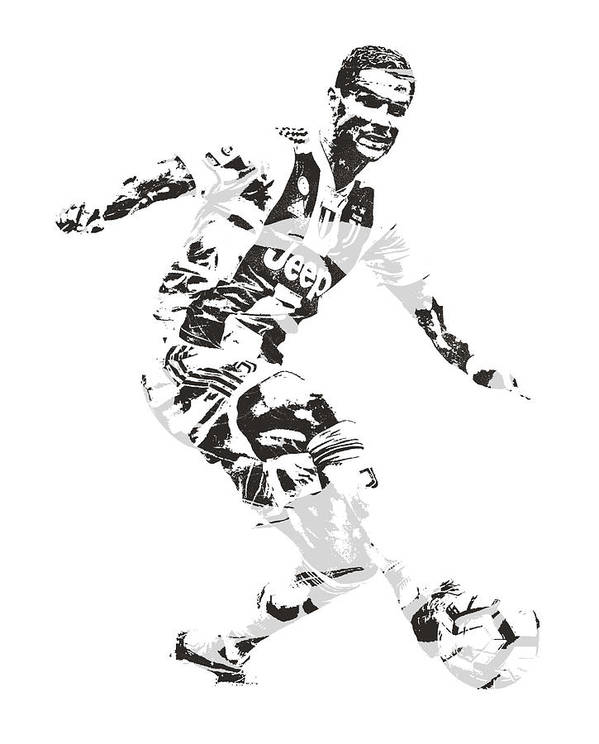 Cristiano ronaldo juventus pixel art poster by joe hamilton