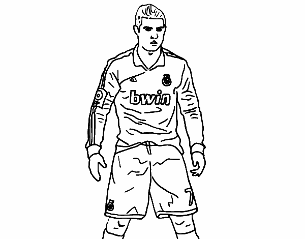 Desenho de cristiano ronaldo real madrid pintado e colorido por usuãrio não registrado o dia de marão do