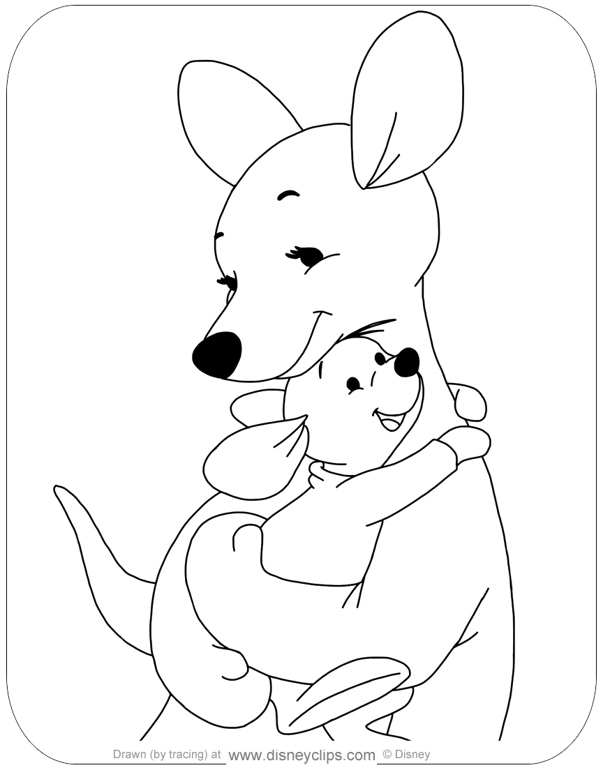 Kanga and roo coloring pages