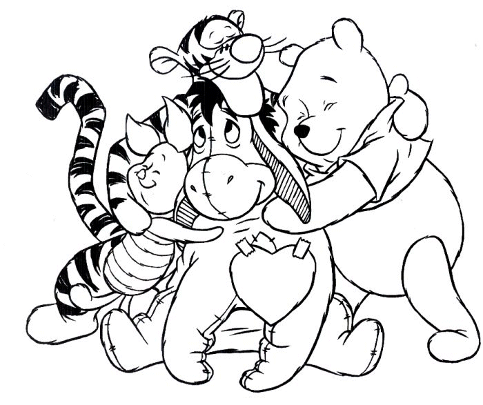 Disney coloring pages winnie the pooh tigger piglet roo eyeore colouring picture