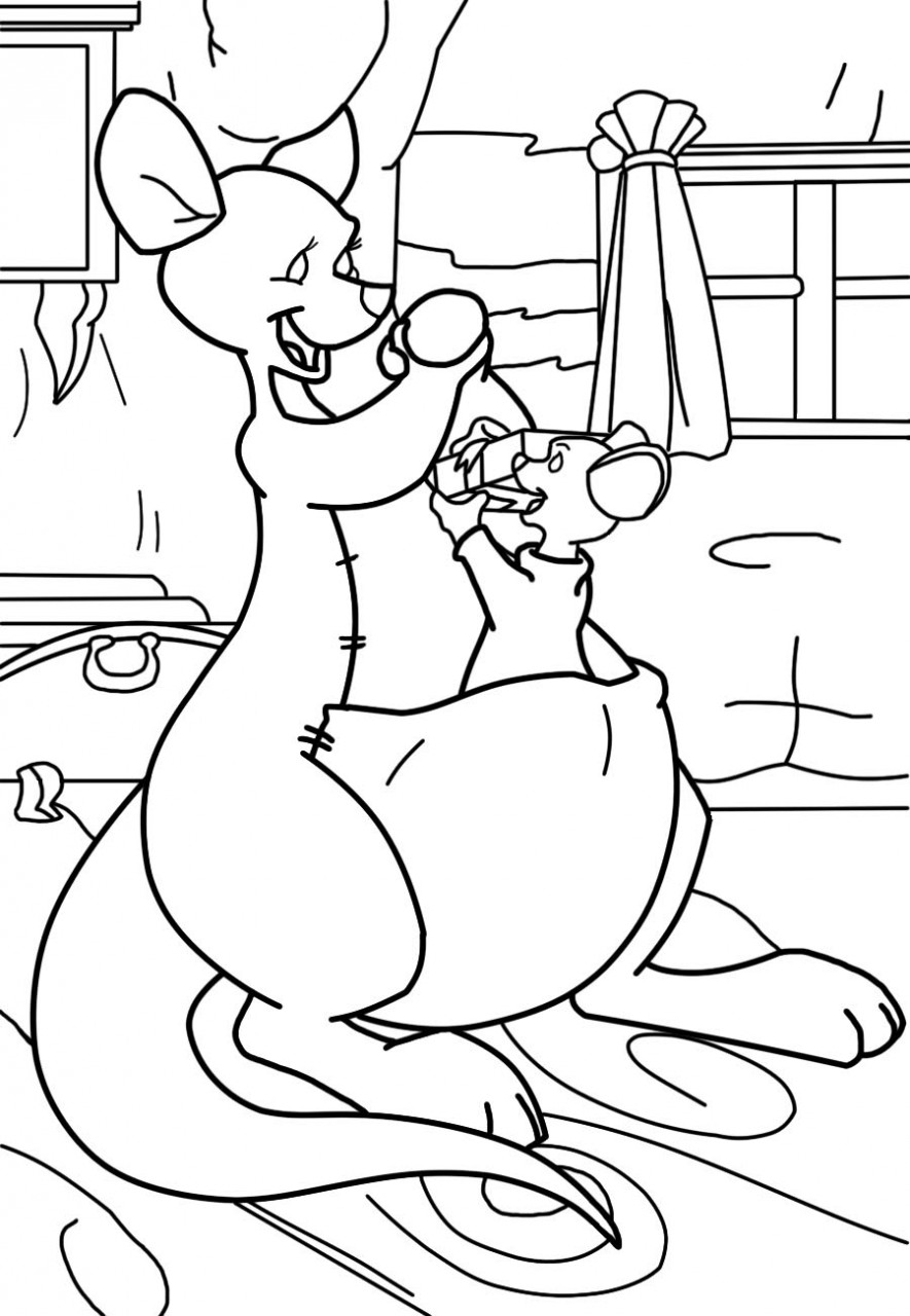 Kanga roo colouring sheet by boru