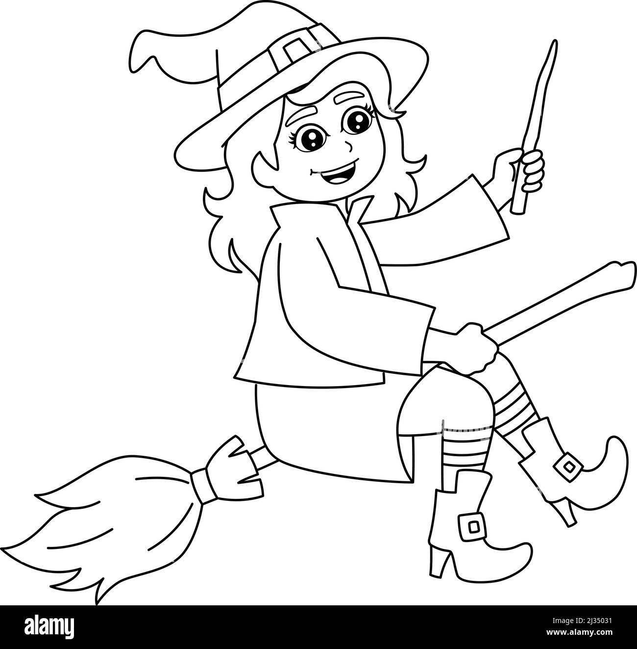 Witch girl black and white stock photos images