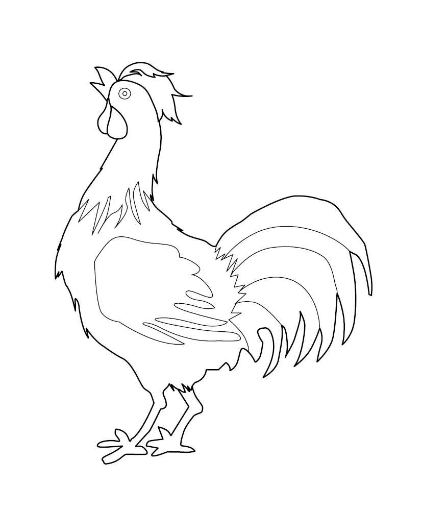 Rooster colouring image free colouring book for children â monkey pen store