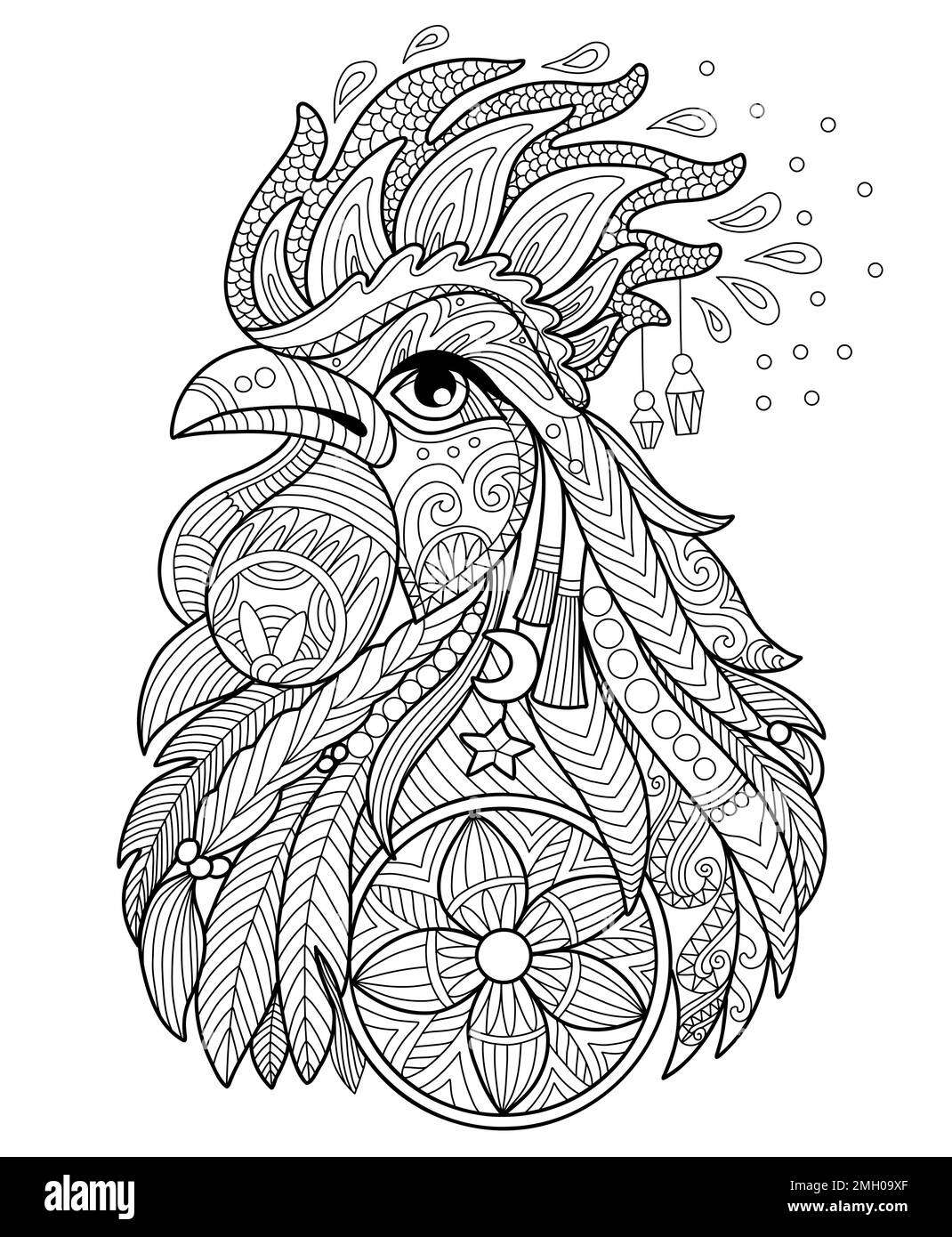 Rooster sketch cut out stock images pictures