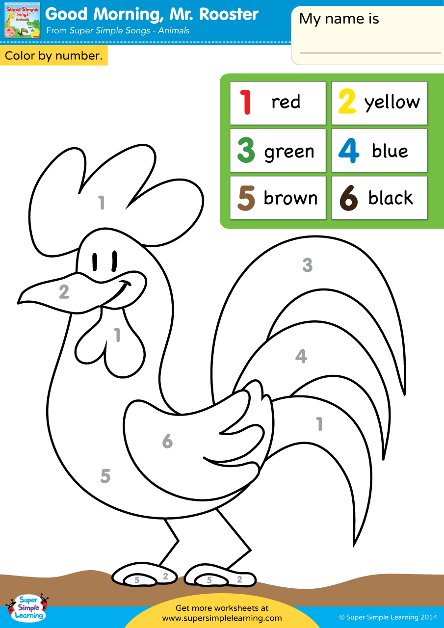 Good morning mr rooster worksheet