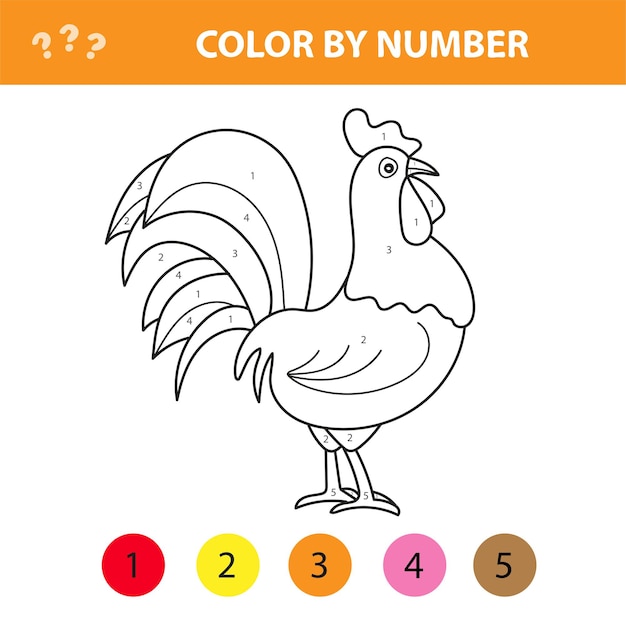Premium vector color by number for children