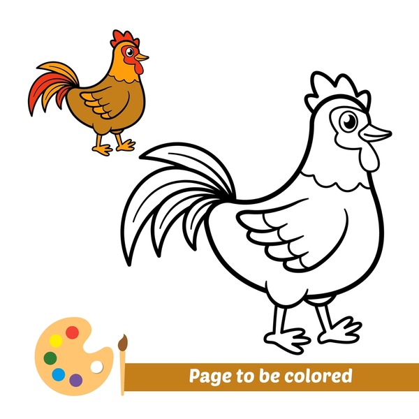 Thousand color by number rooster royalty