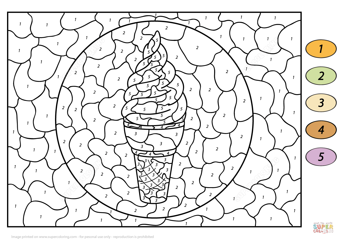 Sweet and tasty ice cream color by number coloring page free printable coloring pages coloring pages coloring books printable coloring pages