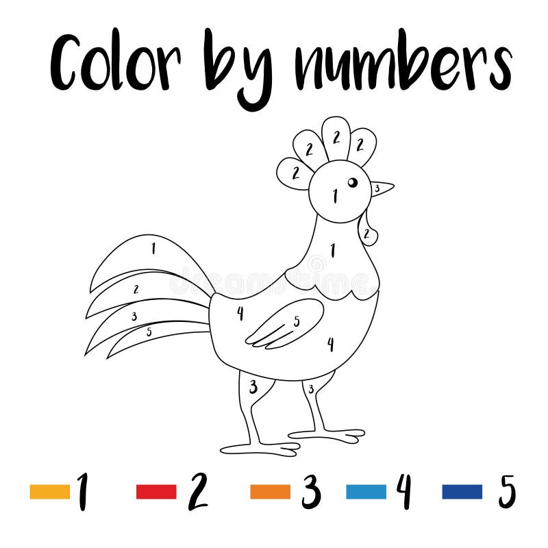 Coloring page with butterfly color by numbers educational children game drawing kids activity printable sheet animals theme stock vector
