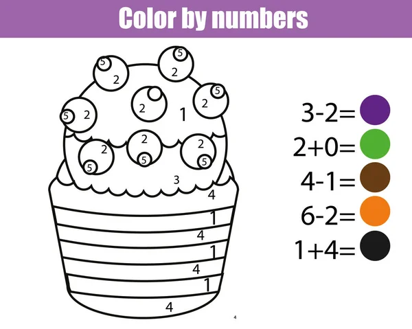Coloring page with rooster color by numbers stock vector by ksuklein