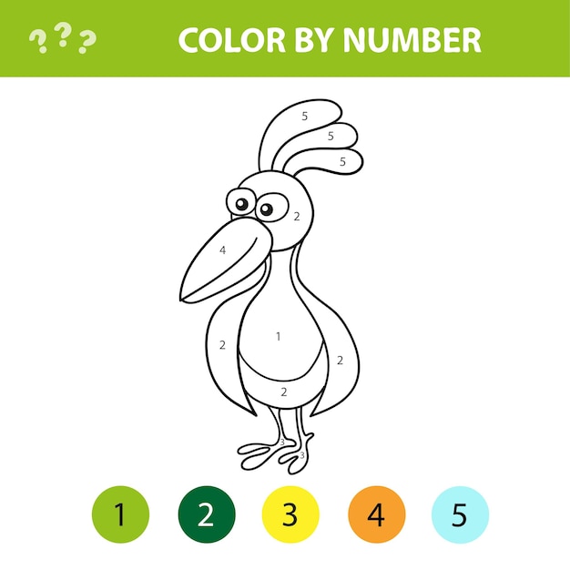 Premium vector color by number for children